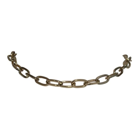 Chunky Gold Tone Oval Link Choker Collar Necklace 16" Long with 3" Extender - Picture 4 of 9